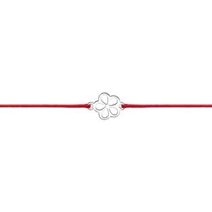 Bratara martisor Argint, snur rosu si floare 7 mm (minim 3 buc) picture